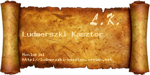 Ludmerszki Kasztor névjegykártya